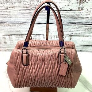 COACH F49723 MADISON GATHERED TWIST MINI SATCHEL BAG PINK MAUVE VINTAGE CROSSBOD